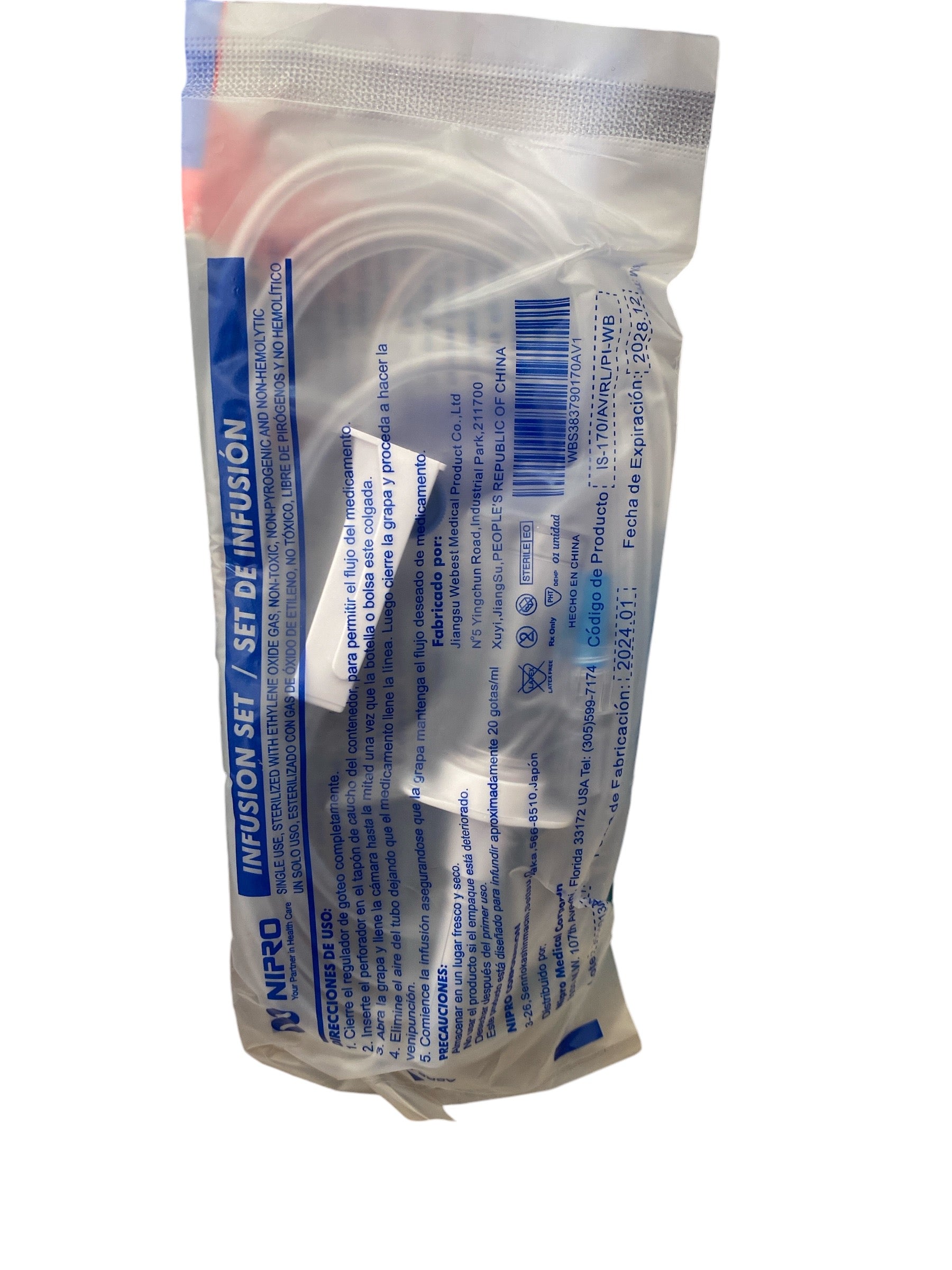 Bajada de suero/Set de infusión | Con Venteo | Adulto Nipro
