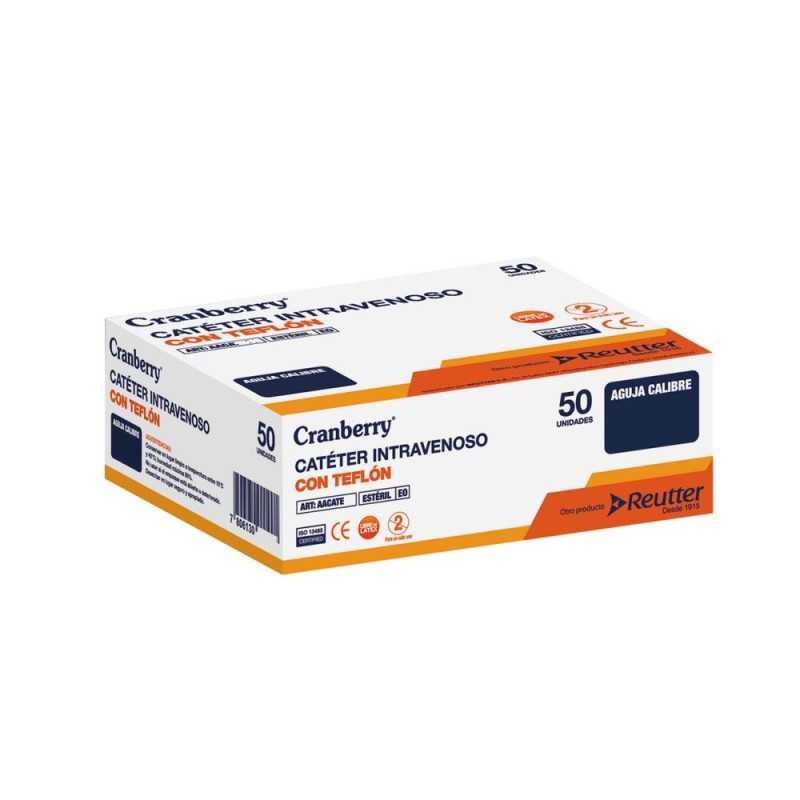 Catéter Intravenoso con teflón 24 G x 3/4"- Cranberry -1 Unidad