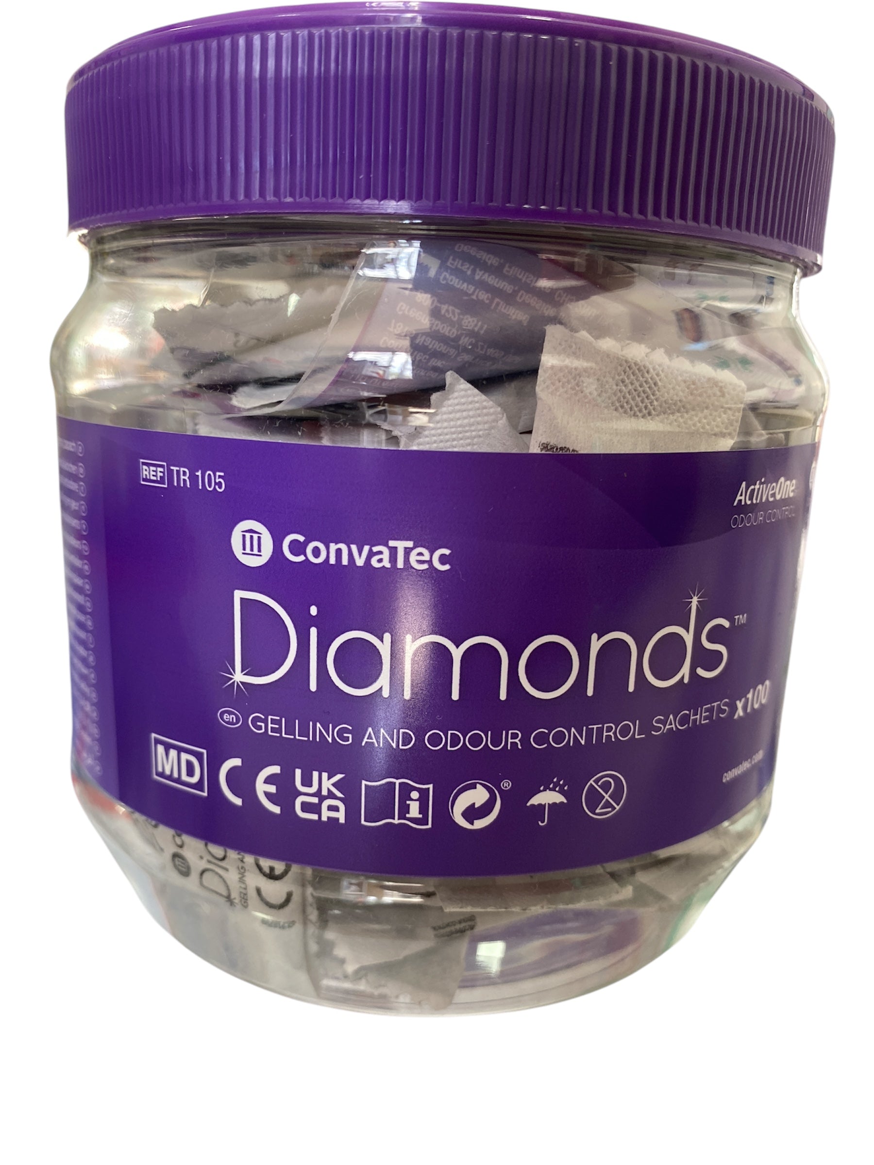 Diamonds | Sachets Gelificantes Con ActiveOne™| Control De Olores | X100 Unidades | Convatec