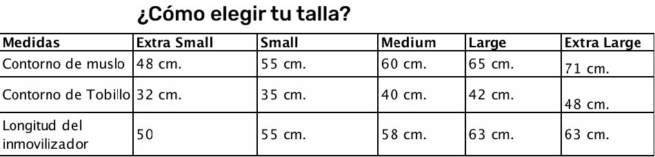 Inmovilizador de Rodilla | Blunding | Tallas S a XL