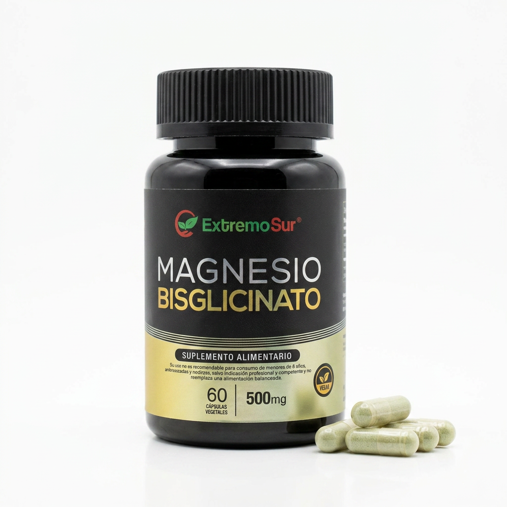 Bisglicinato de Magnesio | 60 Capsulas | 500 Mg | Extremo Sur