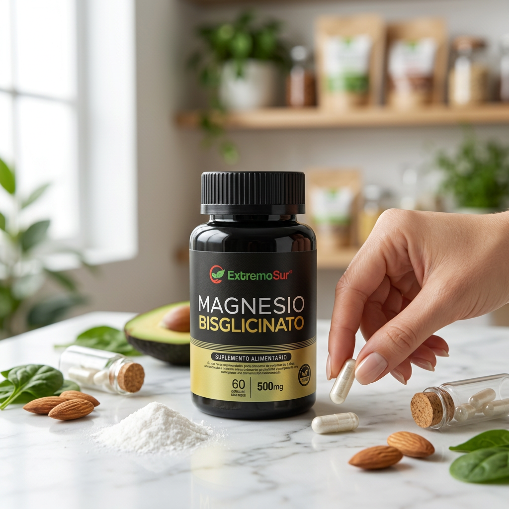 Bisglicinato de Magnesio | 60 Capsulas | 500 Mg | Extremo Sur
