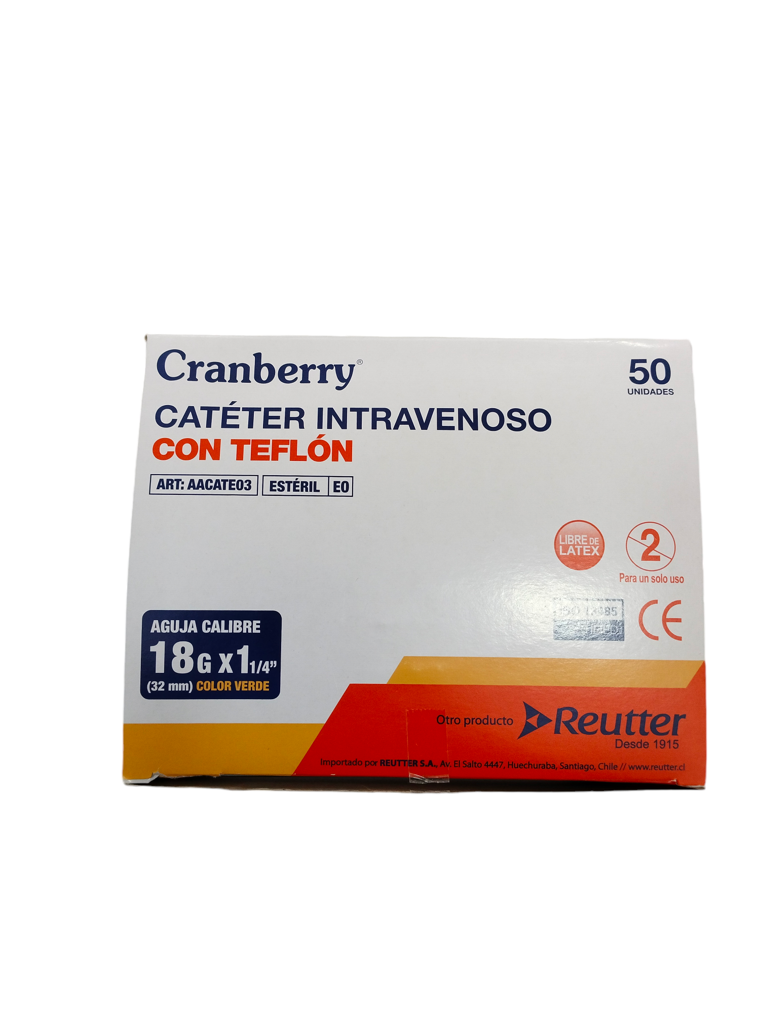Catéter o Branula Intravenosa con teflón|  18G X 1 1/4