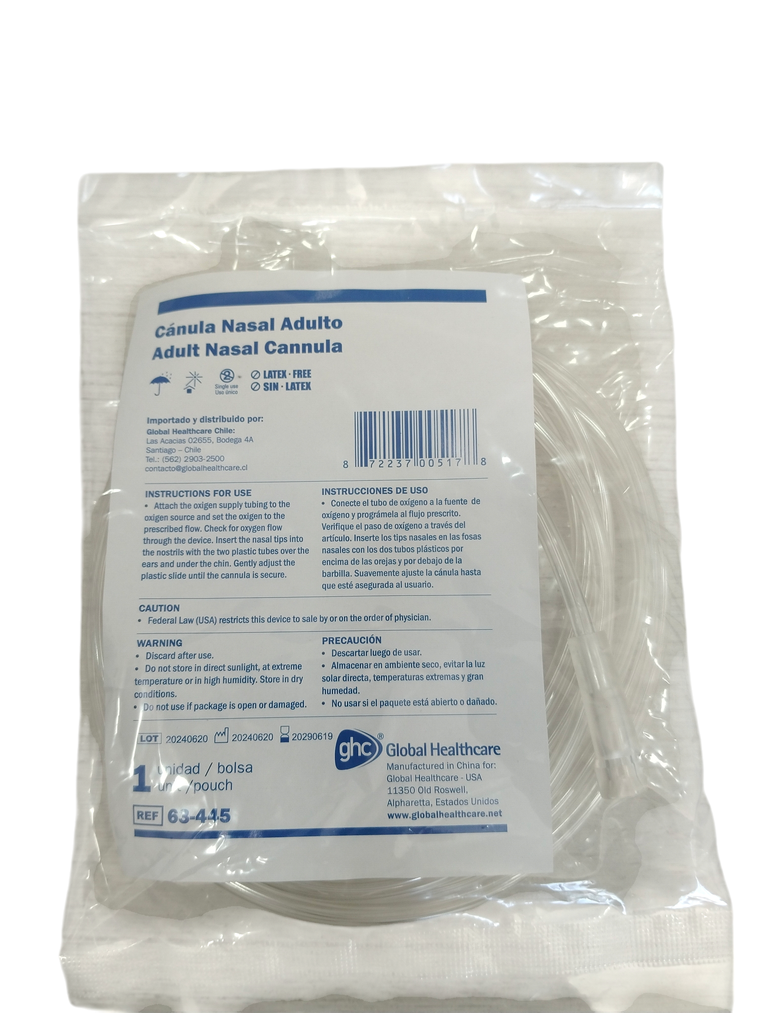 Cánula/Bigotera Nasal | Adulto |Global Healthcare
