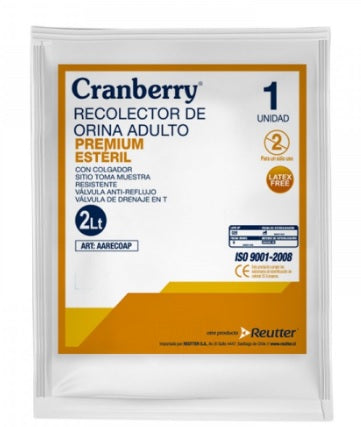Bolsa Recolectora de Orina Premium | Estéril | Cranberry 2 litros
