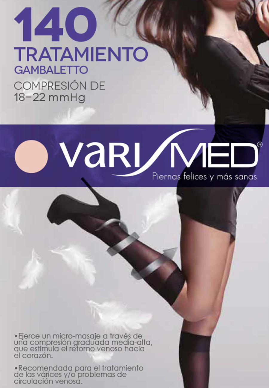 Mini Media Varimed Gambaletto 140 | Compresión Graduada 18-22 mmHg/15-20 mmHg | Rodilla