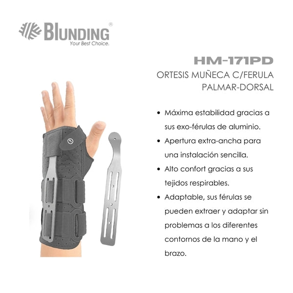 Muñequera Ortesis| Férula Palmar-Dorsal | Blunding