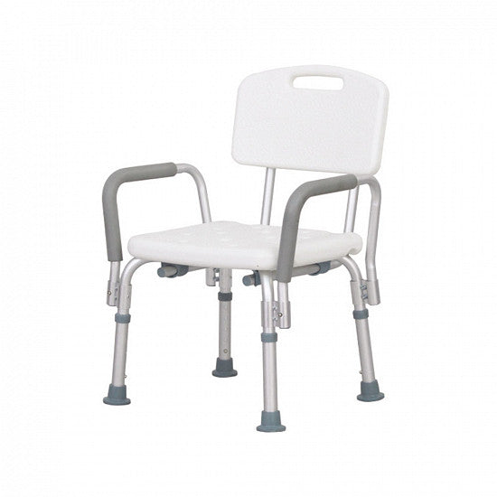 Silla de ducha | Con apoyabrazos | Respaldo